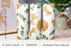 Watercolor Oranges Tumbler Design, Fruits Tumbler Template Product Image 1