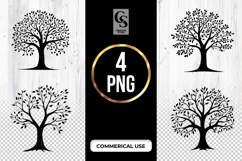 Black Tree Silhouette Clipart Sublimation PNG Product Image 1