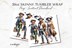 Autumn Scarecrow Fashion Chic 20 oz Tumbler Wrap PNG File Product Image 2