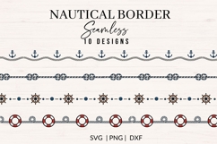 Seamless Nautical Border SVG Bundle | 10 Ocean Designs Product Image 1