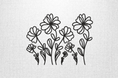 Wildflower Garden Line Art Embroidery Design Product Image 1