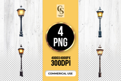 Vintage Street Lamp Light Clipart Sublimation PNG Product Image 1