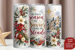 Pray Trust Rest 20oz Tumbler Wrap, Christian Christmas Praye Product Image 2