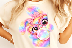 Yarn Crochet Easter Bunny PNG, Happy Easter PNG, Easter PNG Product Image 3