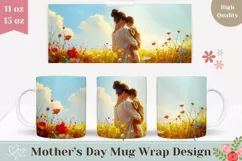 Mothers Day Floral Mug Sublimation PNG, Best Mom Mug Wrap Product Image 1
