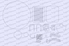 Hello Summer Door Hanger SVG | Beach Round Door Sign SVG Product Image 2