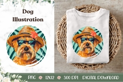 Cute Yorkshire Terrier Illustration, Yorkshire Terrier PNG Product Image 1