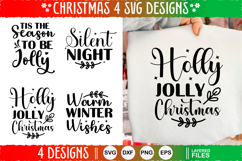 4 Christmas SVG Designs, Christmas SVG Cut file design Product Image 1
