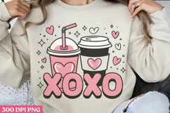 XOXO PNG, Coffee Valentine Sublimation PNG Product Image 1
