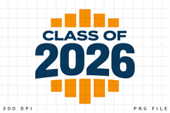 Senior 2026 Png, Striped Class of 2026 Shirt Design, Preppy Product Image 1