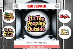 Cynical Christmas Phrases Car Coaster Product Image 1