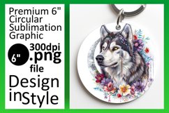 Stylish Dog Sublimation Circle Keychain Product Image 1