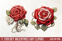 Crochet Valentines Day Clipart, Valentines Day Couplet Product Image 1