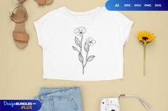 Autumn Flowers Hand Drawn Outlines SVG File Product Image 1
