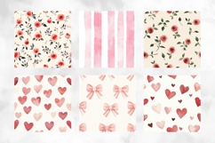 Valentine Seamless Patterns 10 JPG Watercolor Graphics Product Image 2