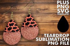 Sparkling Leopard Teardrop Earring Sublimation Floral Product Image 1