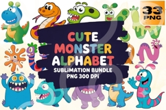 Cute Monster Alphabet Sublimation Bundle Product Image 1