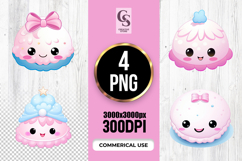 Cute Kawaii Pastel Dessert Character Sublimation PNG Product Image 1