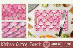 Pink Mermaid Scales Cutting Boards sublimation Designs Product Image 1