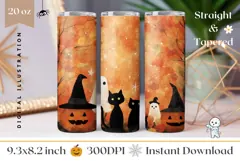 Kids Halloween Tumbler Wrap, Halloween Pumpkins Tumbler Product Image 1
