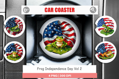 Car Coaster Frog 4th of July Product Image 1