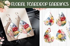 Watercolor Flowers Earrings, Peony Earrings Sublimation Product Image 1