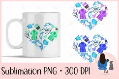 Medical Worker/Nurse Love Heart Sublimation PNG Design Product Image 1