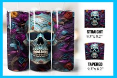 3D Floral Skull Tumbler Wrap 20oz Sublimation Tumbler Design Product Image 6