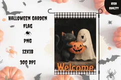 Cartoon Halloween Garden Flag, Welcome Garden Flag Print Product Image 1