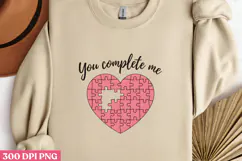 You Complete me PNG, Valentine Sublimation PNG Product Image 2