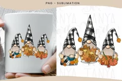 Fall Gnomes Png Pumpkin Autumn Leaves Buffalo Plaid Product Image 1