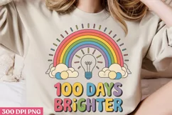 100 days brighter PNG, 100 Days Of School Sublimation PNG Product Image 2