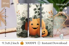 Halloween Pumpkin Tumbler Wrap, Fall Tumbler Template Product Image 1