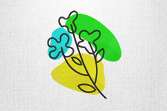 Abstract Floral Line Art Embroidery Design Product Image 1