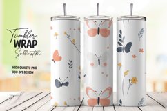 Butterfly pattern tumbler wrap sublimation design Product Image 1