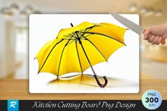 Yellow Umbrella Cutting Board Sublimation Design Product Image 1