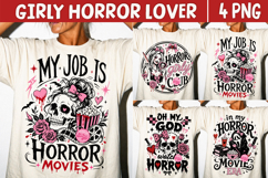Coquette Girly Horror Lover PNG, Pink Spooky Vibes PNG Product Image 1