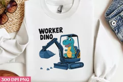 Worker Dino PNG, Cute Animal Sublimation PNG Product Image 2