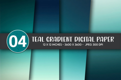Teal Gradient Digital Paper Product Image 1