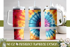 Tie Dye Tumbler Sublimation, Swirl 40 Oz Tumbler Wrap Product Image 1