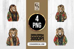 Cultural Outfit Lion Illustration Clipart Sublimation PNG Product Image 1