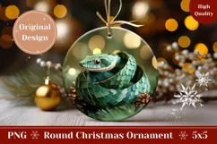 3D Christmas Ornament Sublimation, Wooden Snake Ornament 3D Product Image 1