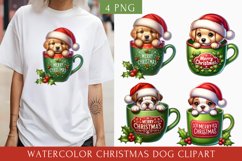 Cute Christmas Dog clipart, Dog Sublimation Product Image 1
