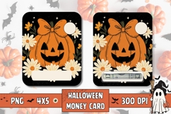 Retro Halloween Pumpkin Money Card, Printable Halloween PNG Product Image 1