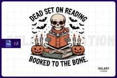 Funny Skeleton Reading Sublimation PNG Design Product Image 1