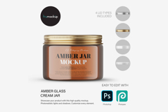 Amber Glass Jar - 2OZ With Editable Lid - PSD Mockup Product Image 1