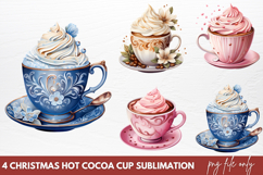 Christmas Hot Cocoa Cup Sublimation PNG Product Image 1