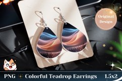 Abstract Teardrop Earring PNG, Liquid Wave Earring Design Product Image 1