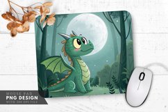 Moonlit Serenity A Cute Dragon in the Forest Mouse Pad PNG Product Image 1