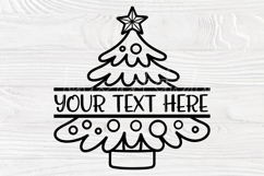 Christmas Tree Split Monogram SVG Outline Holiday Design Product Image 1
